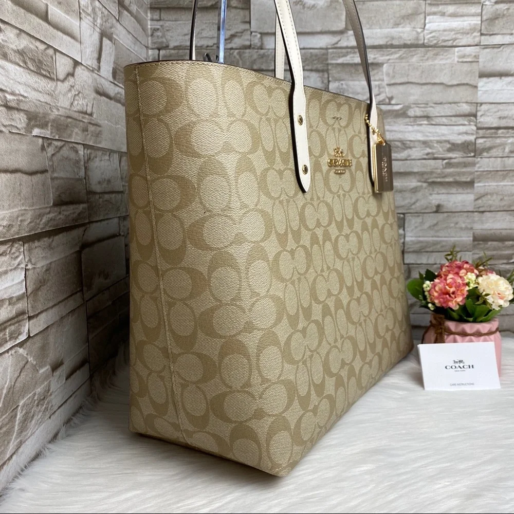 Coach Tan Signature Tote - Picture 3 of 7